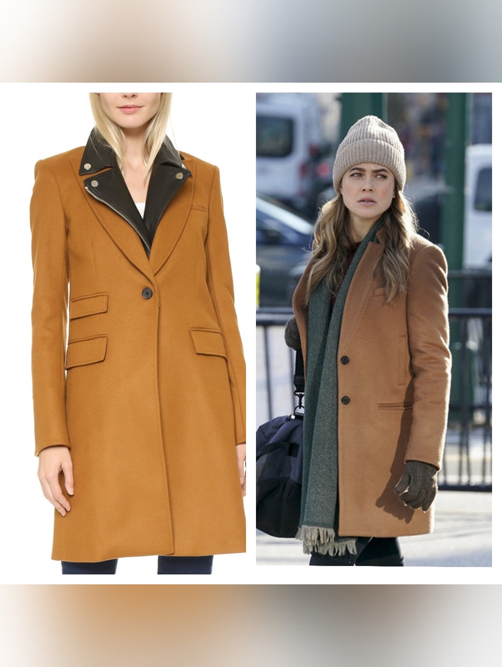 Veronica Beard Chesterfield Dickey Coat Wool Camel Brown Size 0 Celebrity